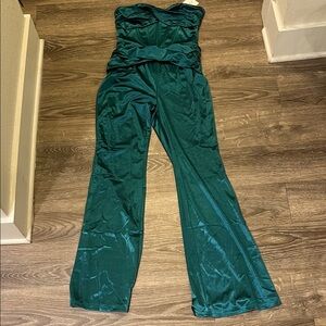 Elegant Green Strapless Jumpsuit